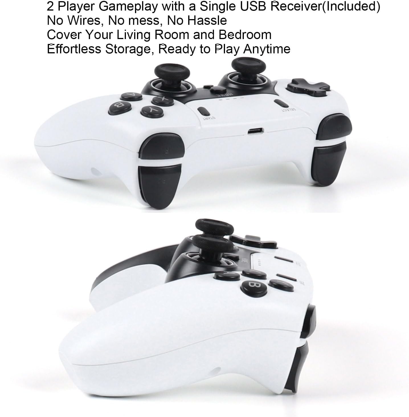 USB Twin Wireless Controller for Retro Game Emulator Gamepad Rechargeable Remote Joystick Joypad for Windows PC,Raspberry Pi,Smart TV/Game Stick/Box, Projector with Emuelec,Batocera,Lakka,RetroArch - Image 5