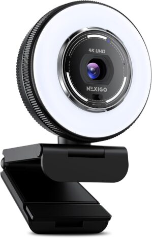 NexiGo N680E Pro 4K Webcam with Rin...