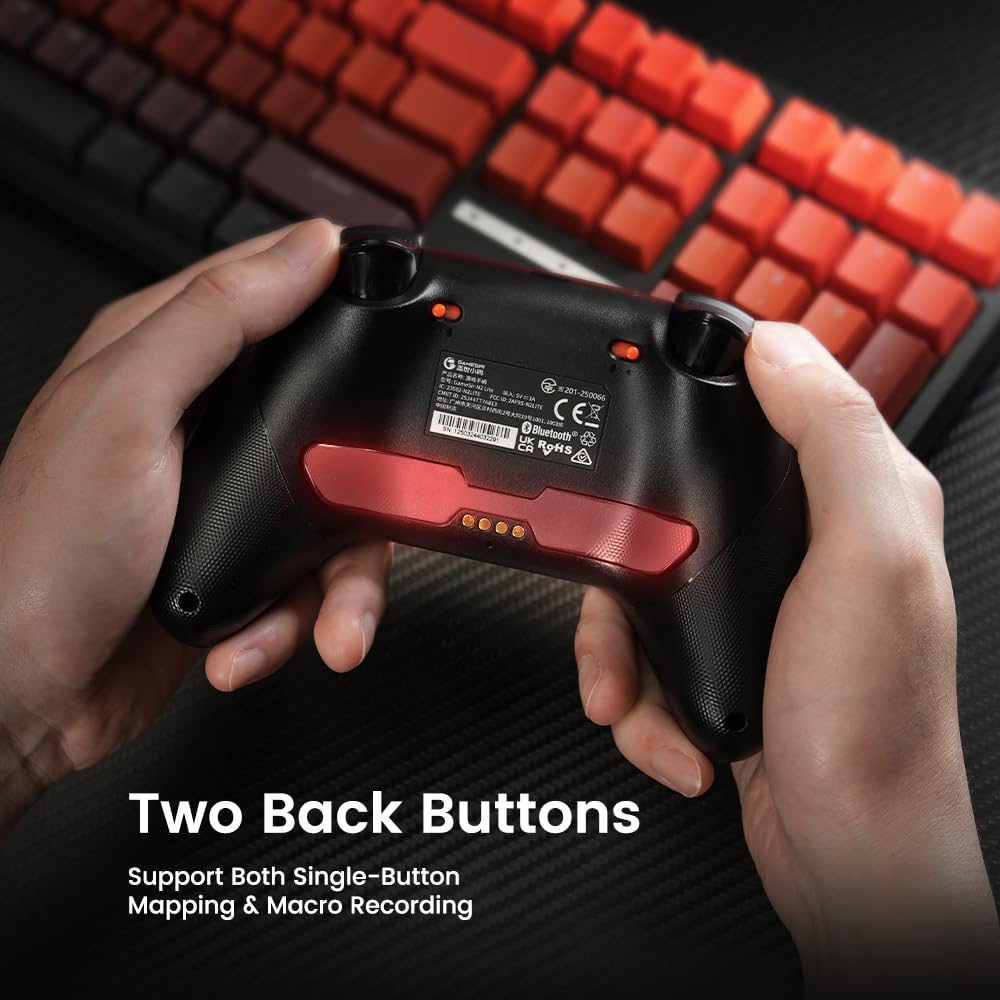 GameSir Nova Lite 2 Wireless PC Controller with Hall Effect Joysticks & Triggers, 2.4G & Wired 1000Hz Polling Rate, Remappable Buttons - Compatible with PC/Switch/Steam/Android (Grey) - Image 7