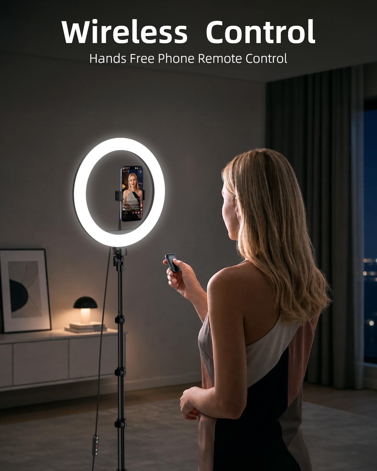 TODI 12" Ring Light with 63" extendable Tripod Stand, Selfie RingLight with Phone Holder and Selfie Remote, 2-in-1 Dimmable LED Ring Light for Makeup, Live Stream, Photography - Image 3