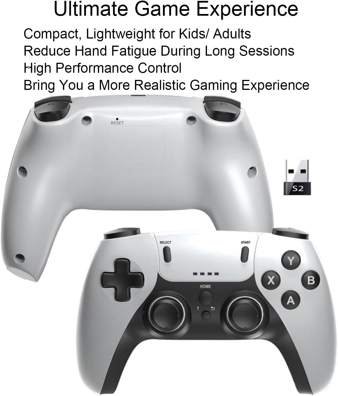 USB Twin Wireless Controller for Retro Game Emulator Gamepad Rechargeable Remote Joystick Joypad for Windows PC,Raspberry Pi,Smart TV/Game Stick/Box, Projector with Emuelec,Batocera,Lakka,RetroArch - Image 7