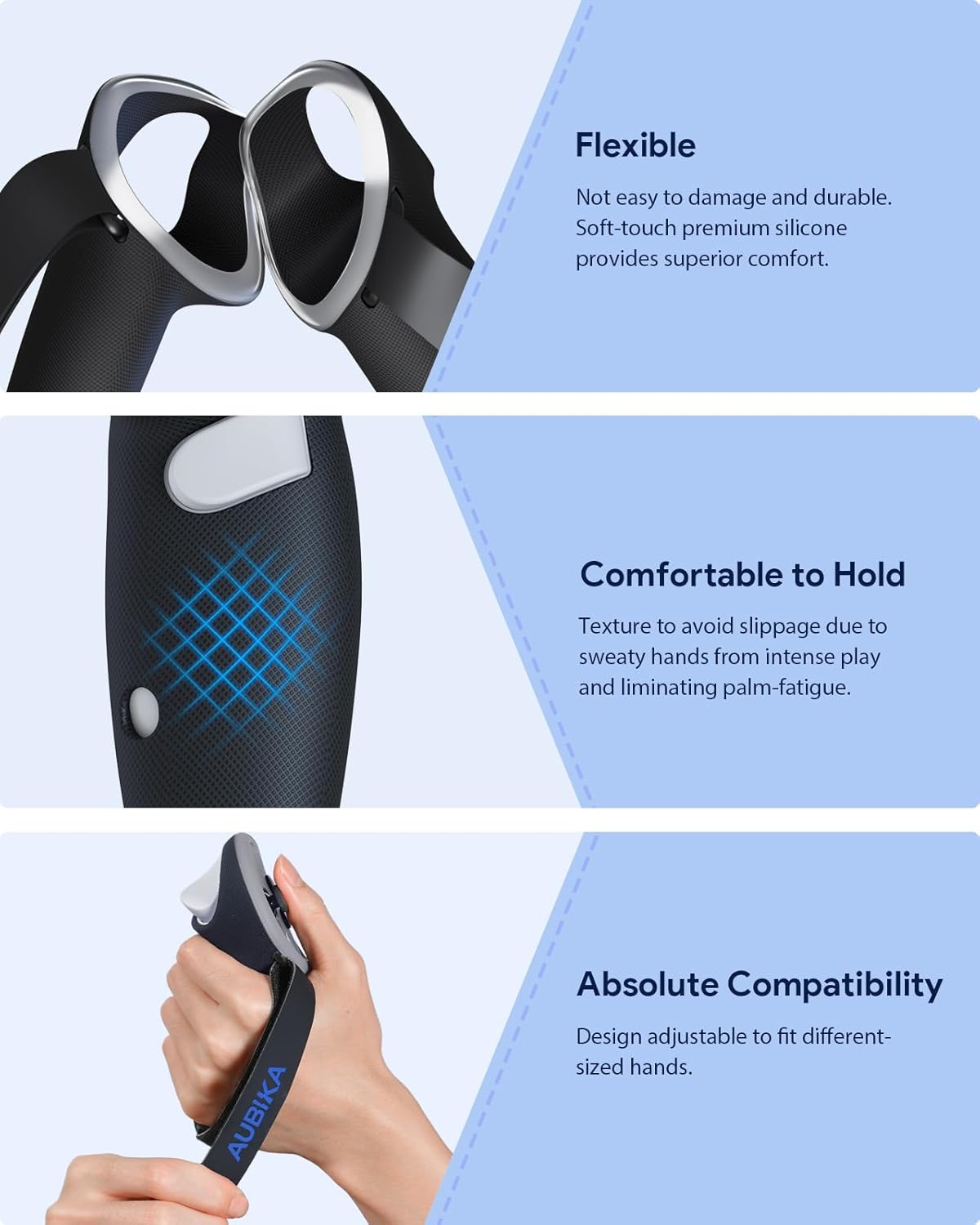Aubika Rechargeable Controllers Grips for Meta Quest 3S/Quest 3, Oculus Quest 3S/Quest 3 Charging Grips Cover Accessories, with 2 Batteries Replacement, Protector in VR - Image 7