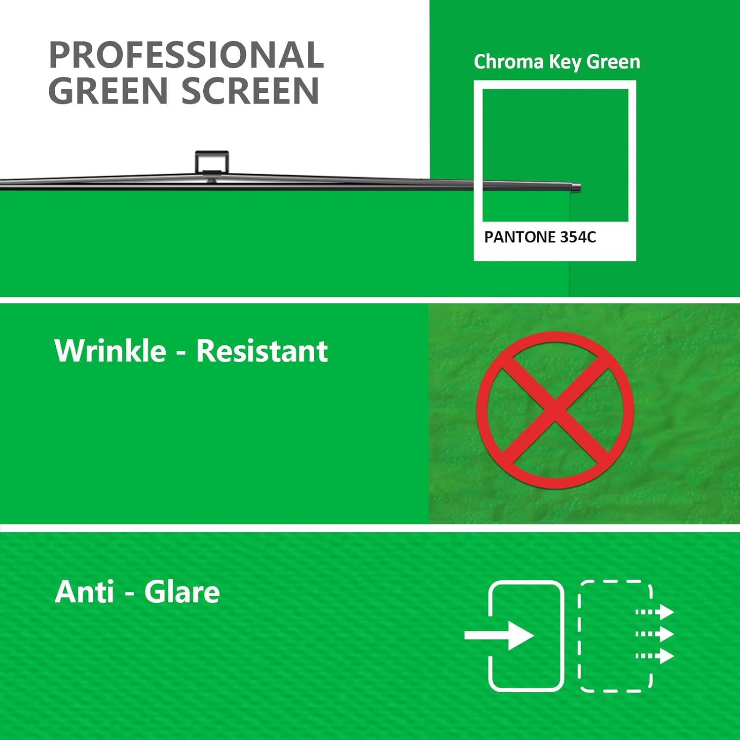 【Wider Style】 RAUBAY 78.7 x 82.7in Large Collapsible Green Screen Backdrop Portable Retractable Chroma Key Panel Photo Background with Stand for Video Conference, Photographic Studio, Streaming - Image 3