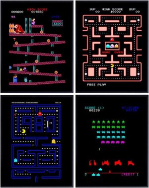 Classic Arcade Games Wall Art Print...