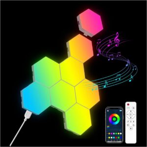 OJQ 8 Pack Hexagon Lights Wall RGB ...