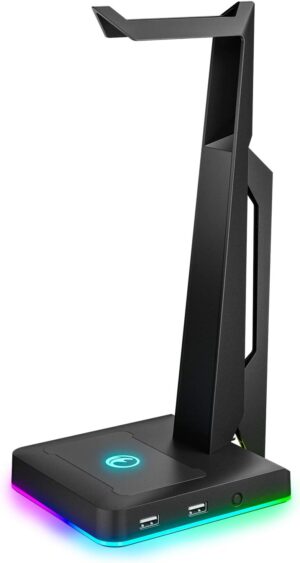 RGB Gaming Headset Stand with 2 USB...