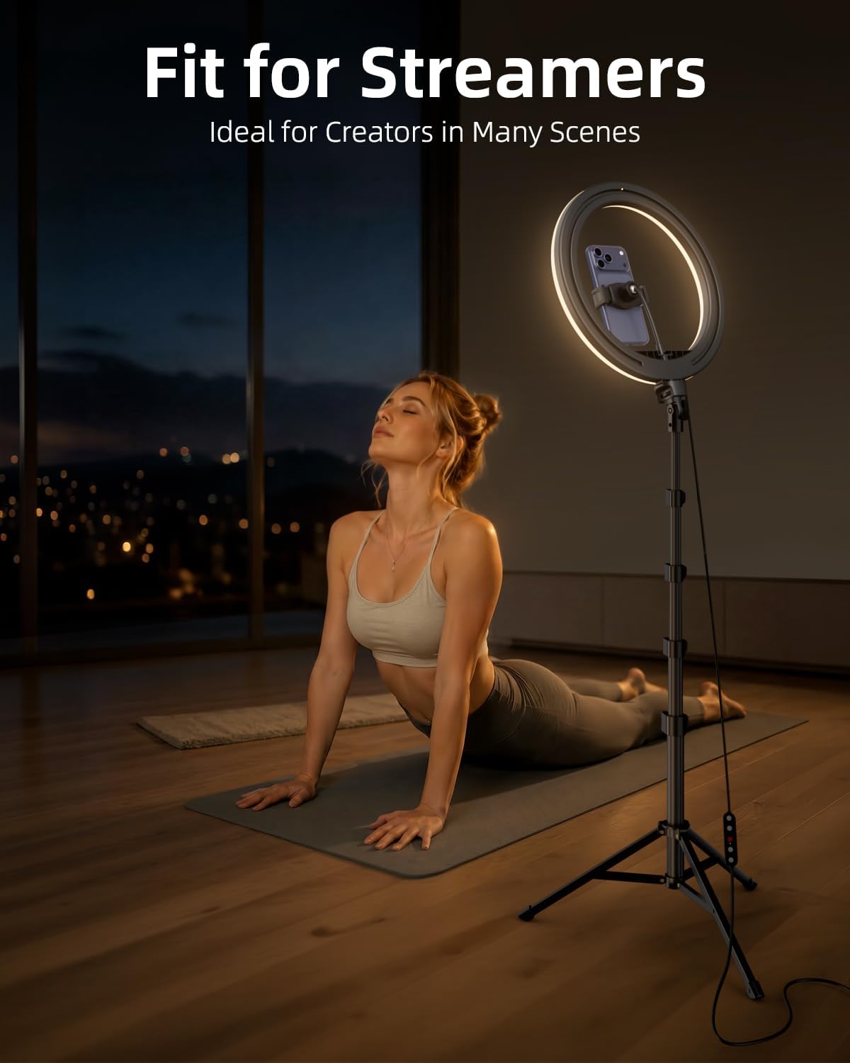 TODI 12" Ring Light with 63" extendable Tripod Stand, Selfie RingLight with Phone Holder and Selfie Remote, 2-in-1 Dimmable LED Ring Light for Makeup, Live Stream, Photography - Image 6