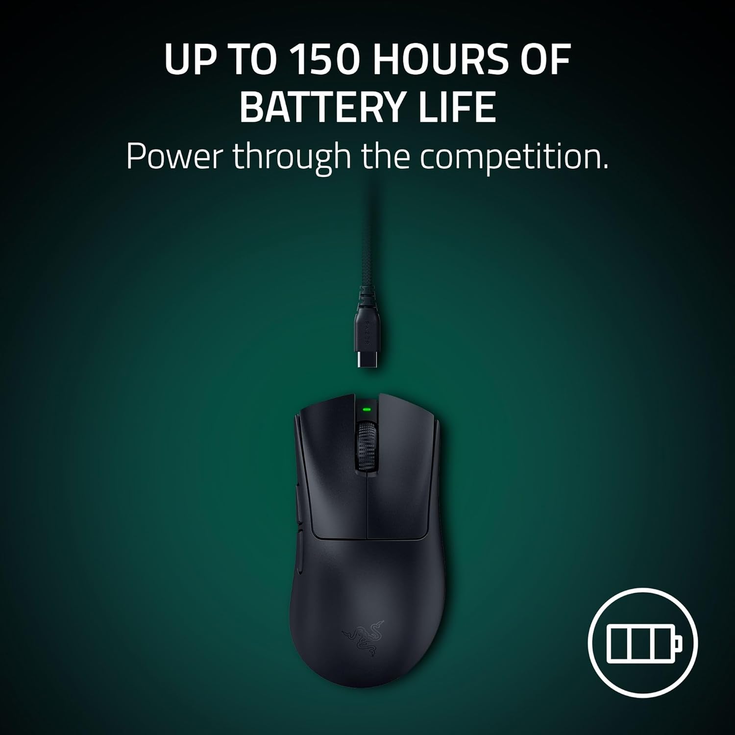 Razer DeathAdder V4 Pro Wireless Gaming Mouse: 56g Lightweight - HyperSpeed Wireless Gen-2 - Optical Scroll Wheel - Optical Switches Gen-4 - Focus Pro 45K Sensor Gen-2 - Up to 150 Hr Battery - Black - Image 8