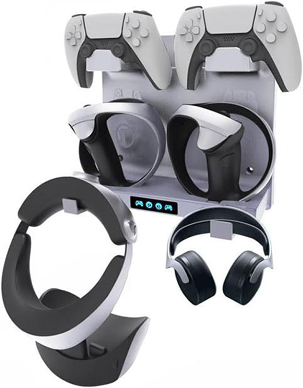 Controller Charging Station Wall Mount for VR 2 Controller Holder Wall Hanging Vertical Charging Stand Dock Controller Headphone Holder Storage Stand Hook