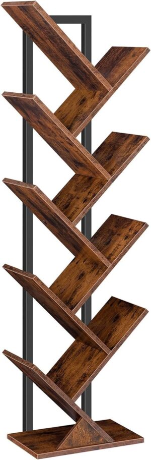 HOOBRO Tree Bookshelf, 9-Tier Bookc...