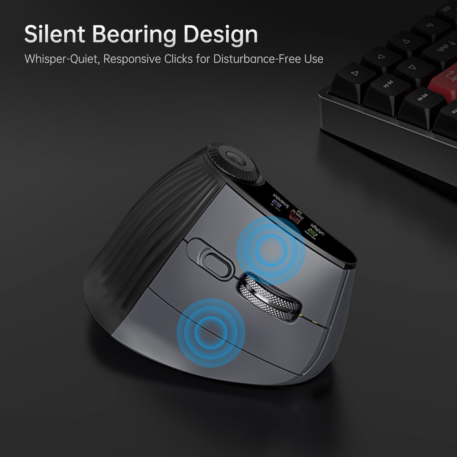 Ergonomic Vertical Mouse Wireless, Rechargeable Bluetooth Ultra-Fast Scrolling 4800 DPI Ergo Mouse, 2.4G Quiet Clicks 6 Buttons RGB Optical Mice, 3 Multi-Device Connectivity for Mac, Laptop - Image 6