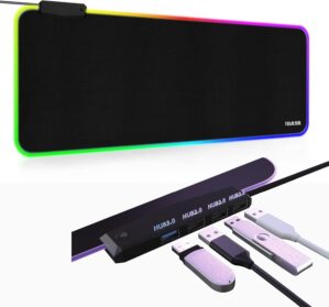 RGB Large Gaming Mouse Pad with 4Po...