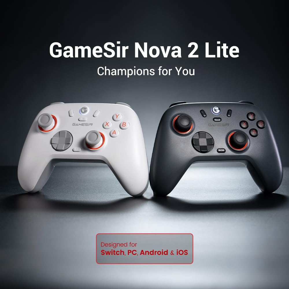 GameSir Nova Lite 2 Wireless PC Controller with Hall Effect Joysticks & Triggers, 2.4G & Wired 1000Hz Polling Rate, Remappable Buttons - Compatible with PC/Switch/Steam/Android (Grey) - Image 2