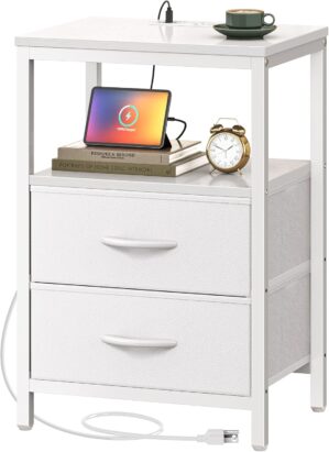 Huuger Nightstand with Charging Sta...