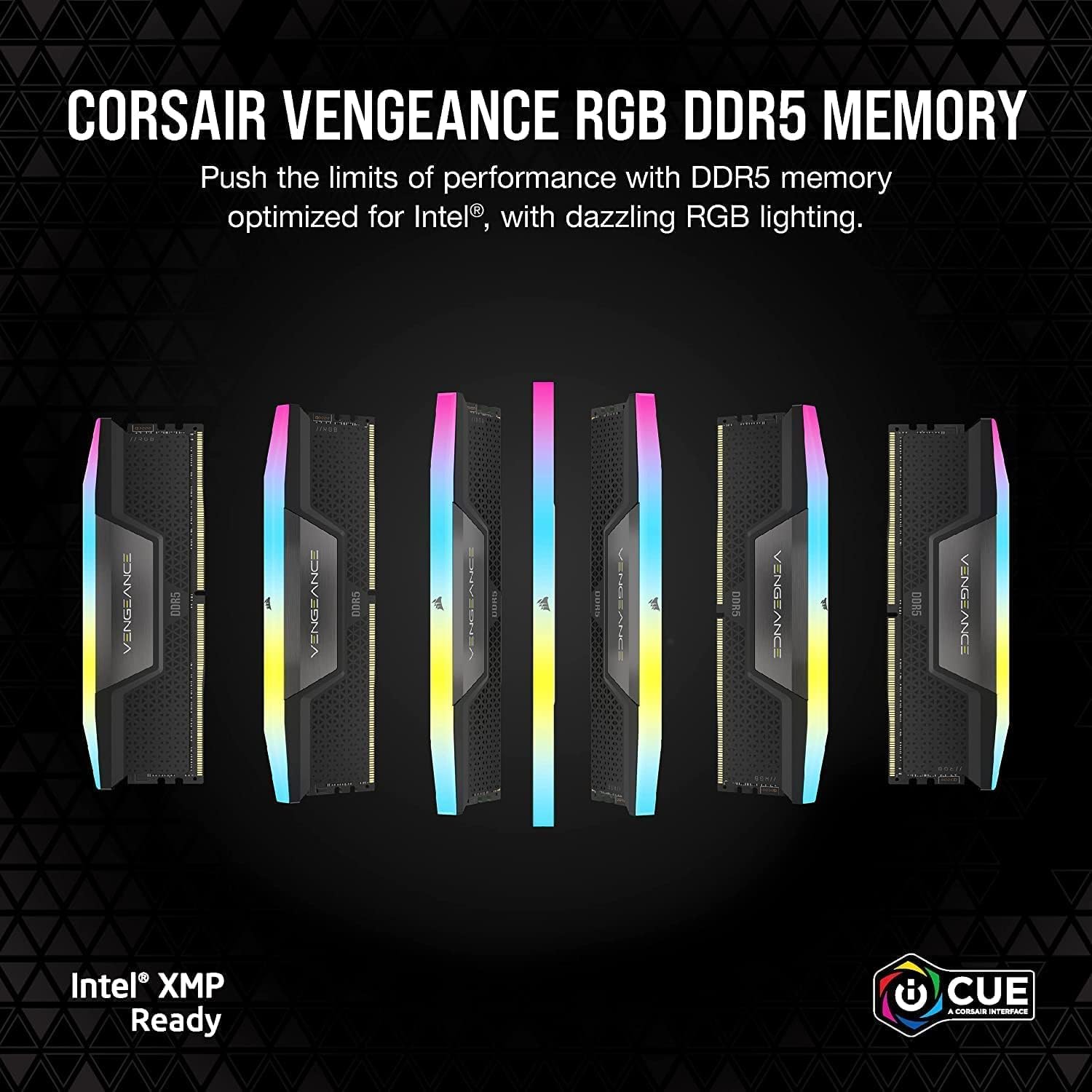 CORSAIR Vengeance RGB DDR5 RAM 32GB (2x16GB) Up to 6000MHz CL36-44-44-96 1.35V Intel XMP 3.0 Computer Memory – Black (CMH32GX5M2E6000C36) - Image 2