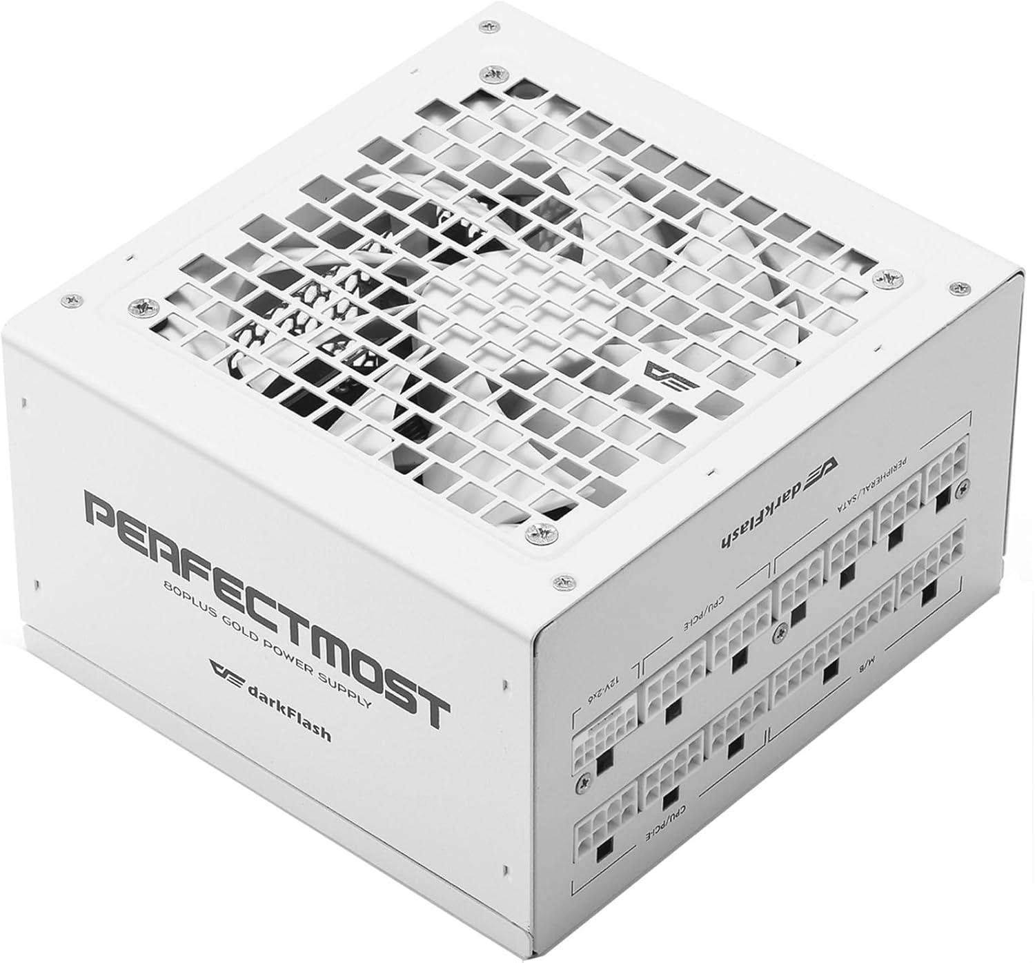 darkFlash PMT Fully Modular Power Supply ATX 3.1& PCIe 5.1 Ready, 2 x 12VHPWR Cable Included, 100% Japanese 105°C Capacitors, 80 Plus Gold Gaming PSU (80+ Gold (ATX 3.1) WT, 850 Watts)