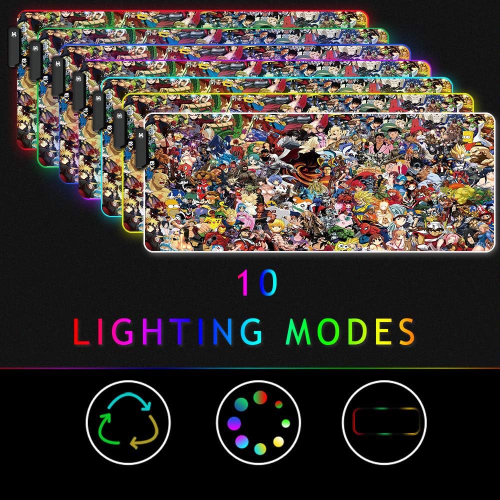 RGB Mouse Pad, Imegny Large Extended Soft Led Mouse Mat with Different Lighting Modes, 900 x 400mm / 35.4 * 15.7Inch (90x40 rgdajihe003) - Image 4