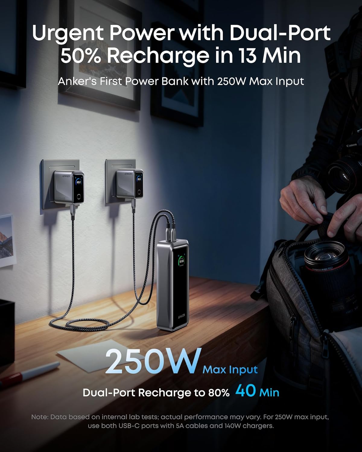 Anker Prime Power Bank, 26,250mAh 3-Port Portable Charger with 300W Max Output, Two-Way Charging, TSA-Approved, App Control, for MacBook, iPhone 17/16 Series, and More (Base Not Included) - Image 6