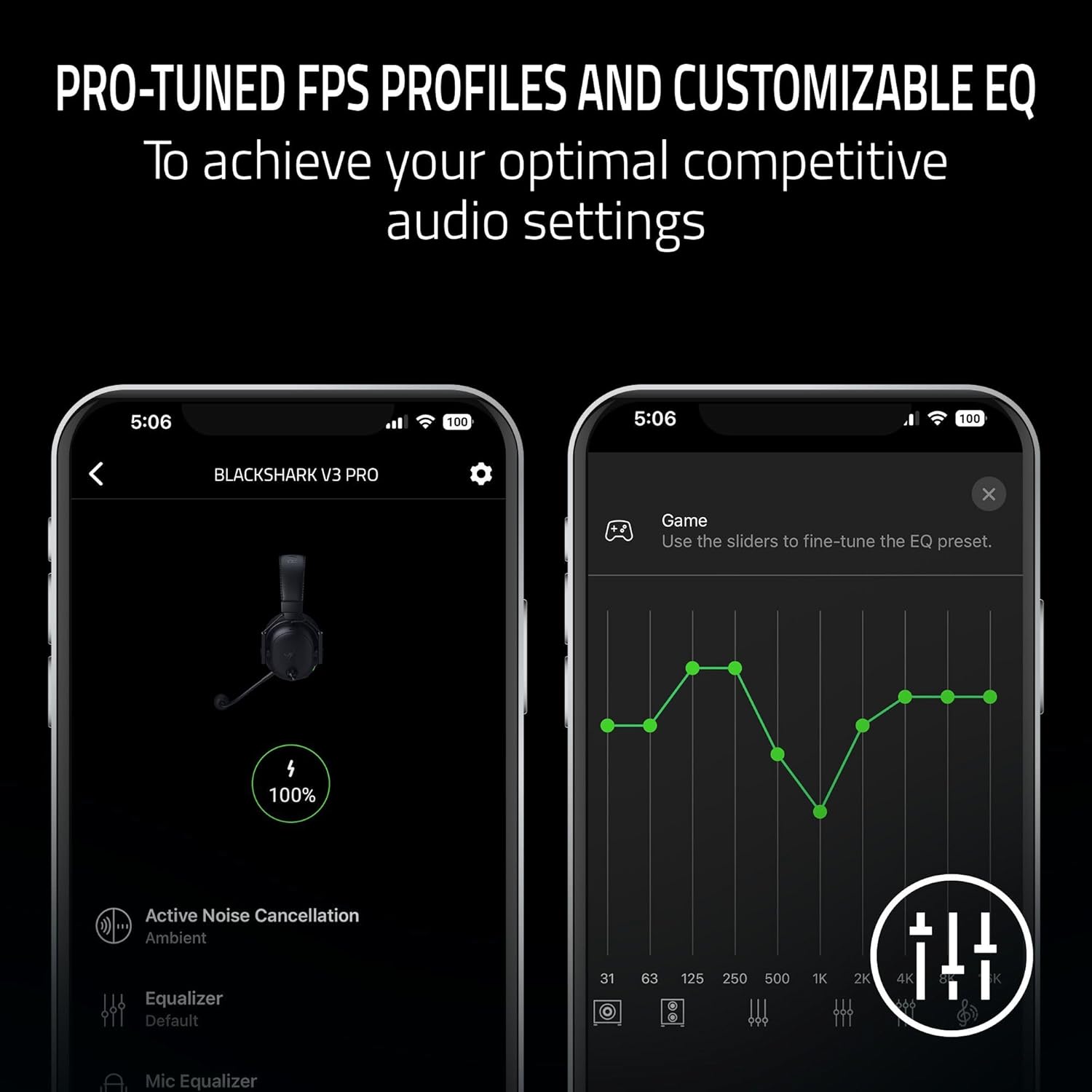 Razer BlackShark V3 Pro Wireless ANC Gaming Headset for PS5: Full Band Mic - 50mm Drivers - 2.4 GHz, Bluetooth, 3.5mm - Works with PC, Mac, Nintendo Switch, Smartphone - Long Battery Life - White - Image 8