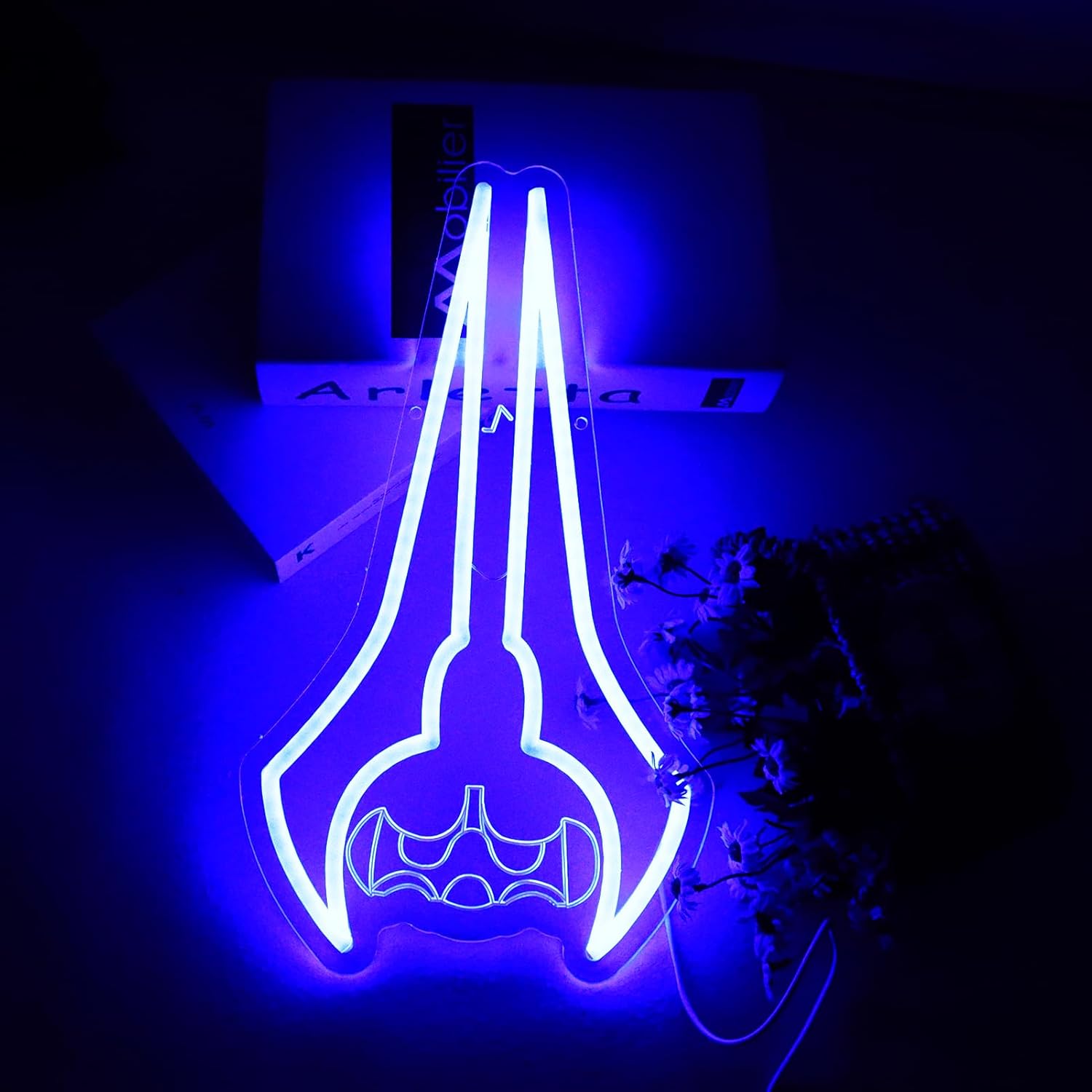 Cool Sci-Fi Energy Blade Neon Sign, Glow Double Blade Neon Light Wall Decor, USB Powered Gaming Neon Lamp for Gamer Room Bedroom Man Cave Teen Boy Space, Unique Novelty Gift for Video Game Lovers Men Boys - Image 2