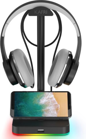 KAFRI RGB Headphone Stand with USB ...