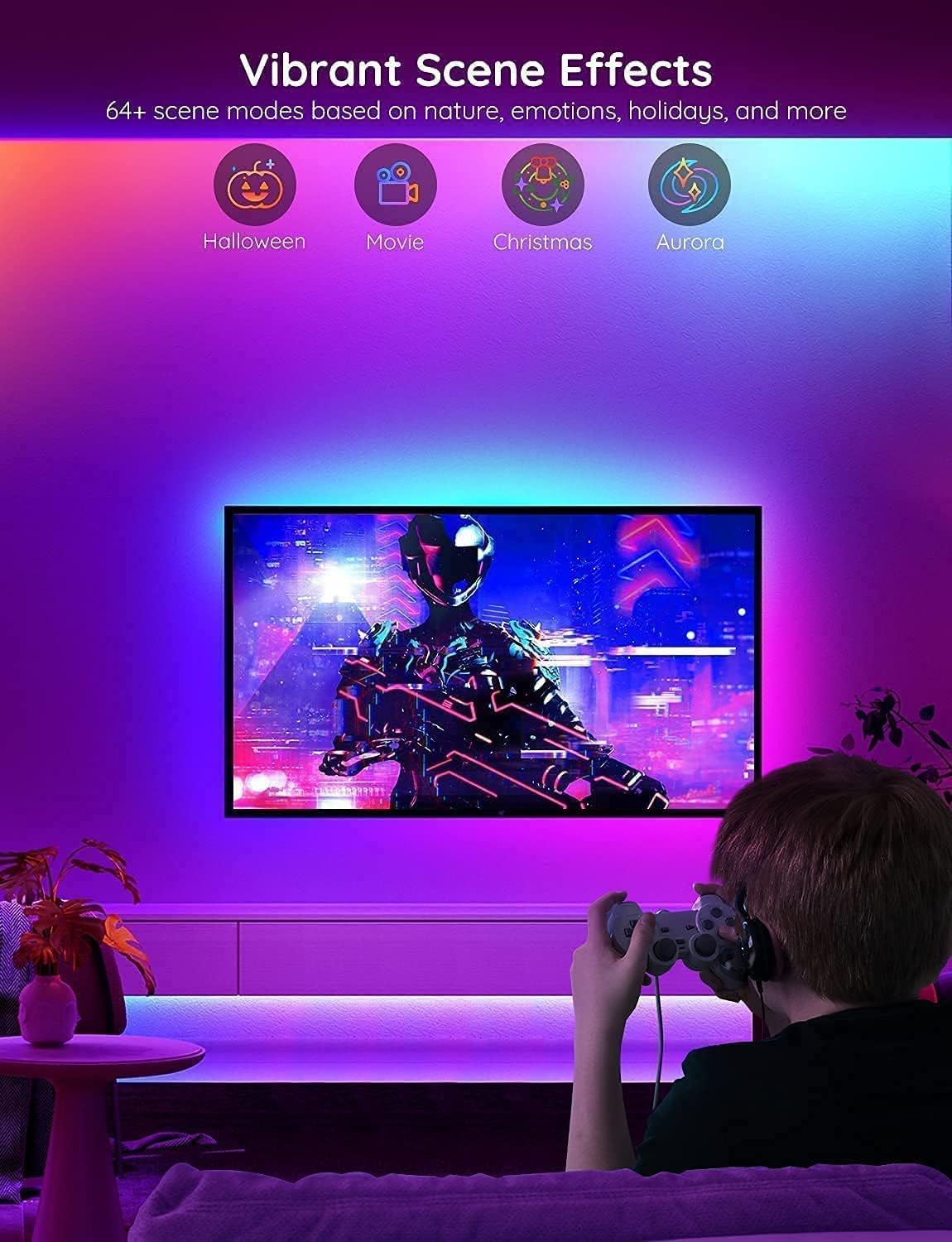 Govee 100ft RGBIC LED Strip Lights, Smart LED Lights Work with Alexa and Google Assistant, LED Lights for Bedroom WiFi App Control Segmented DIY Multiple Colors, Color Changing Light, (2 x 50ft) - Image 7