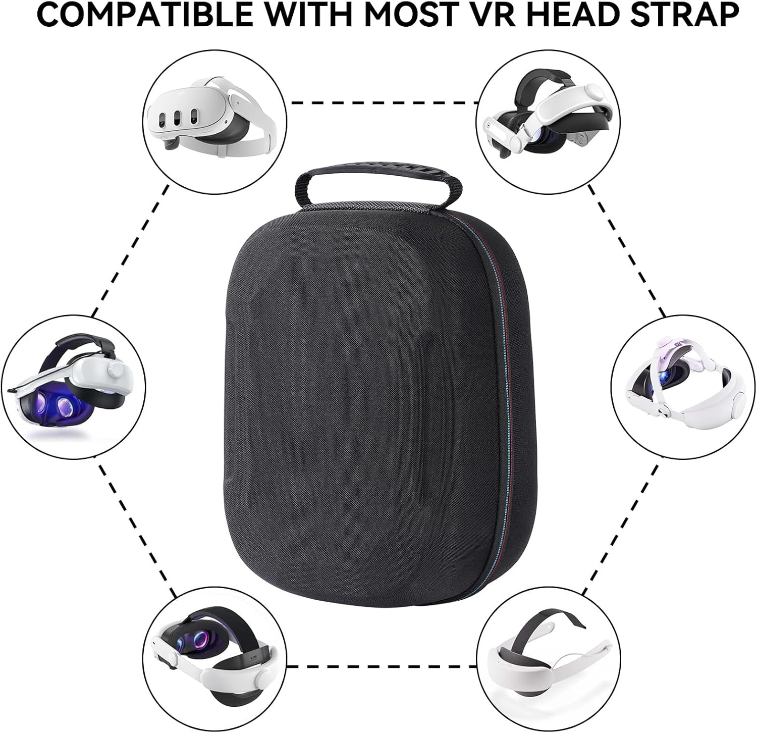 Hard Carrying Case Compatible with Meta Quest 3S/Quest 3/Oculus Quest 2/VP/Pico4,Compatible with VR Headsetible with Battery Elite Strap,Controllers and Other Accessories,Hard Shell Case-Black - Image 3
