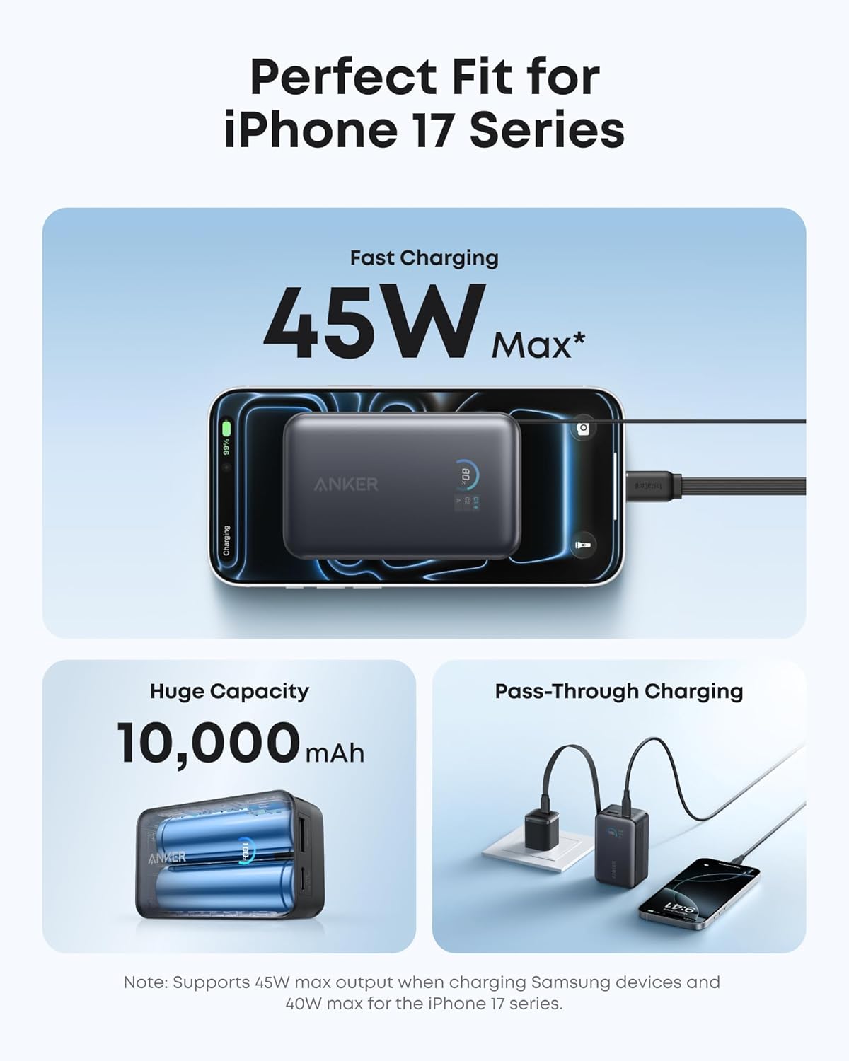 Anker Nano Portable Charger, 45W 10000mAh with 2.3 ft Retractable Cable, Compact Power Bank, Travel Essential Phone Battery Pack for iPhone 17/16 Series, iPad, Galaxy, Pixel, and More - Image 3