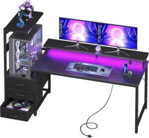 AODK 59 Inch Gaming Desk with LED L...