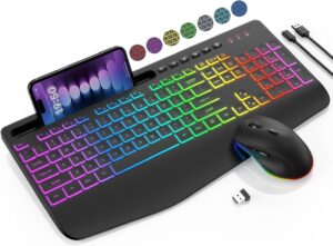 Wireless Keyboard and Mouse Combo &...