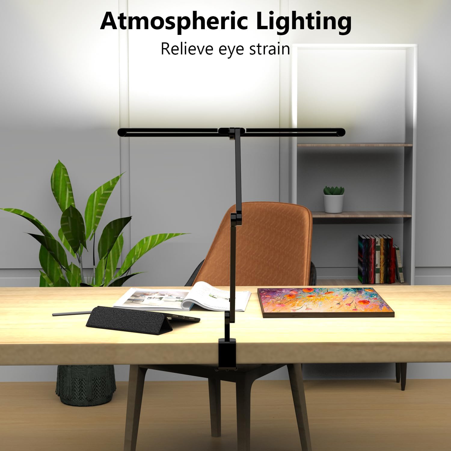 3000 Lumen Ultra Bright Architect Desk Lamp with Clamp, 36W Tall Overhead Led Desk Light for Home Office, 47Inch Long Dimmable Computer Monitor Light Bar with Remote for Table Desktop Drafting - Image 3