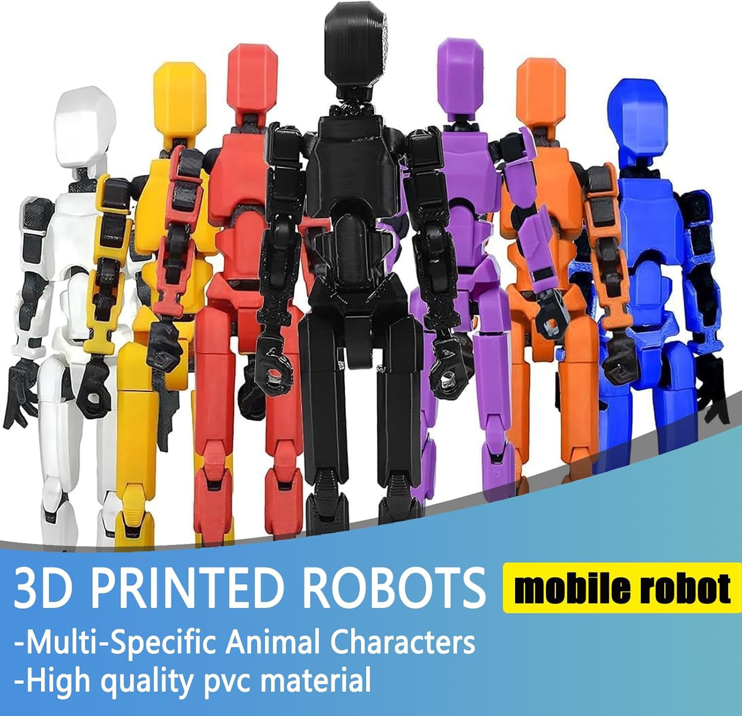 Dumwick Assembly Completed Titan 13 Action Figure Set,Titan 13 Robot Action Figures 3D Printed Multi Jointed Movable,Nova 13 Action Figure,Decorations for Action Figures (9pcs,Assembly Completed) - Image 2