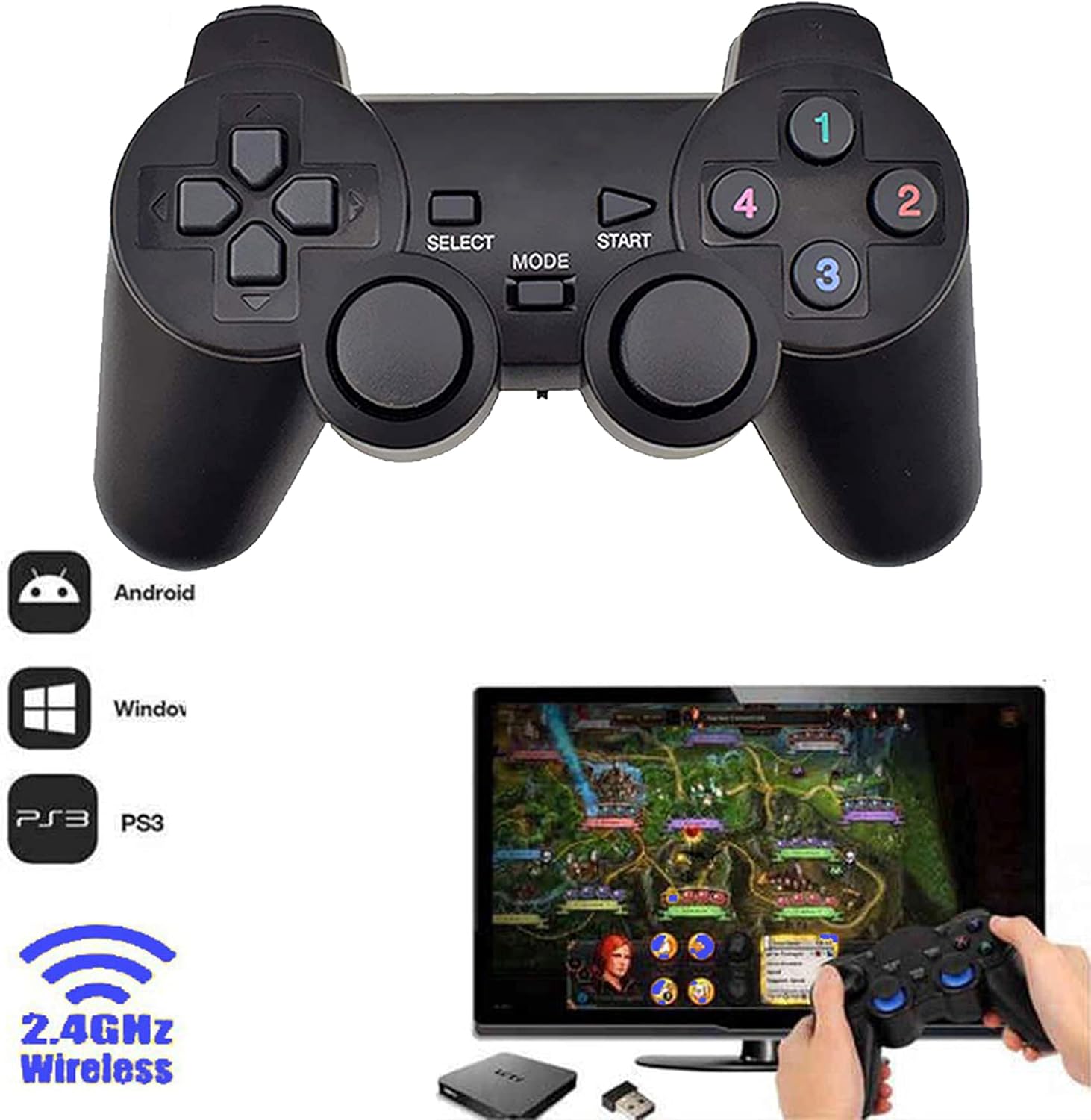 C-Zone 2.4GHz USB Twins Wireless game Controller Gamepad Joystick With WIN98/2000/X/2003VISTA/WIN7 SYSTEM TV Box - Image 7