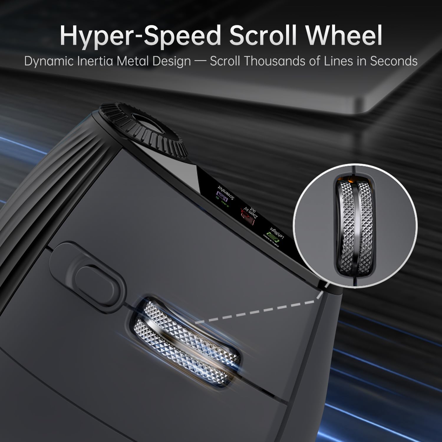 Ergonomic Vertical Mouse Wireless, Rechargeable Bluetooth Ultra-Fast Scrolling 4800 DPI Ergo Mouse, 2.4G Quiet Clicks 6 Buttons RGB Optical Mice, 3 Multi-Device Connectivity for Mac, Laptop - Image 4