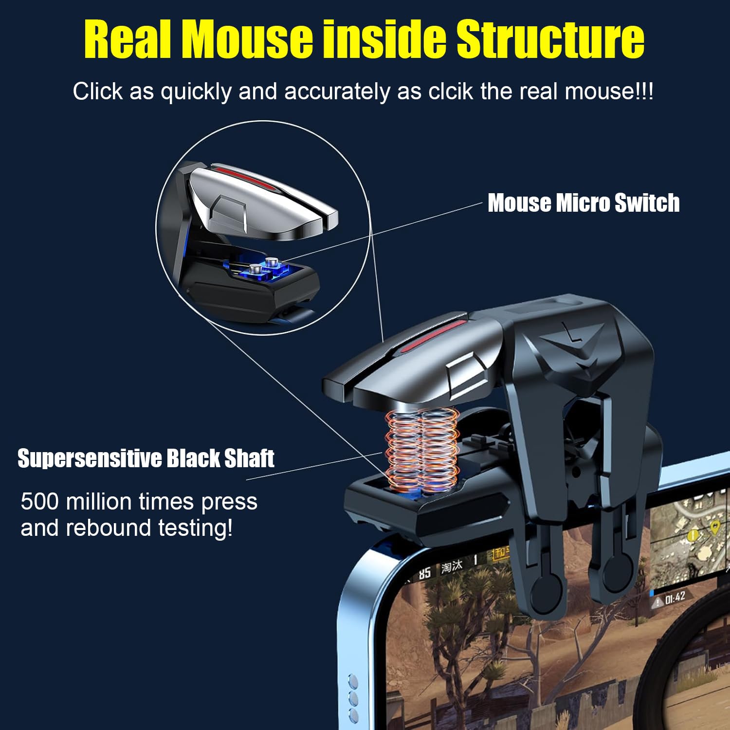 PUBG Mobile Triggers 13 in 1 Combo, 4 Gaming Triggers Mobile Phone Game Controller for PUBG/Knives Out/Call of Duty/Rules of Survival, Aim & Fire Trigger for iPhone & Android Phone (Boy) - Image 5