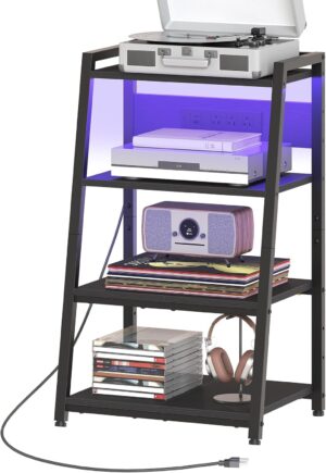HOOBRO 4-Tier AV Media Stand with C...