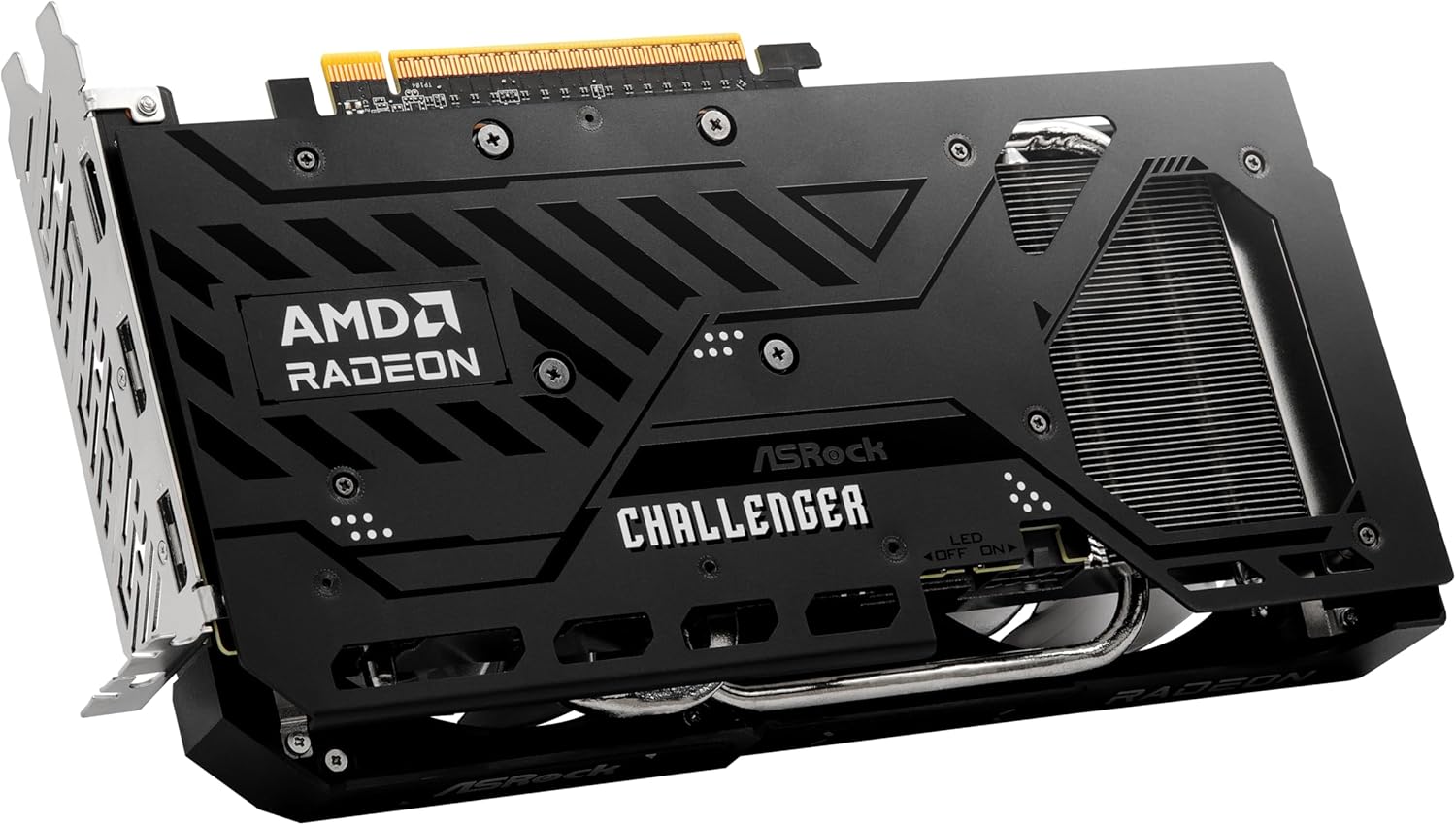 ASRock Radeon RX 9060 XT Challenger 16GB OC Graphics Card, AMD RDNA 4 Architecture, 16GB GDDR6, PCIe 5.0, Dual Fans, 0dB Silent Cooling, LED Indicator, DisplayPort 2.1a, HDMI 2.1b - Image 4