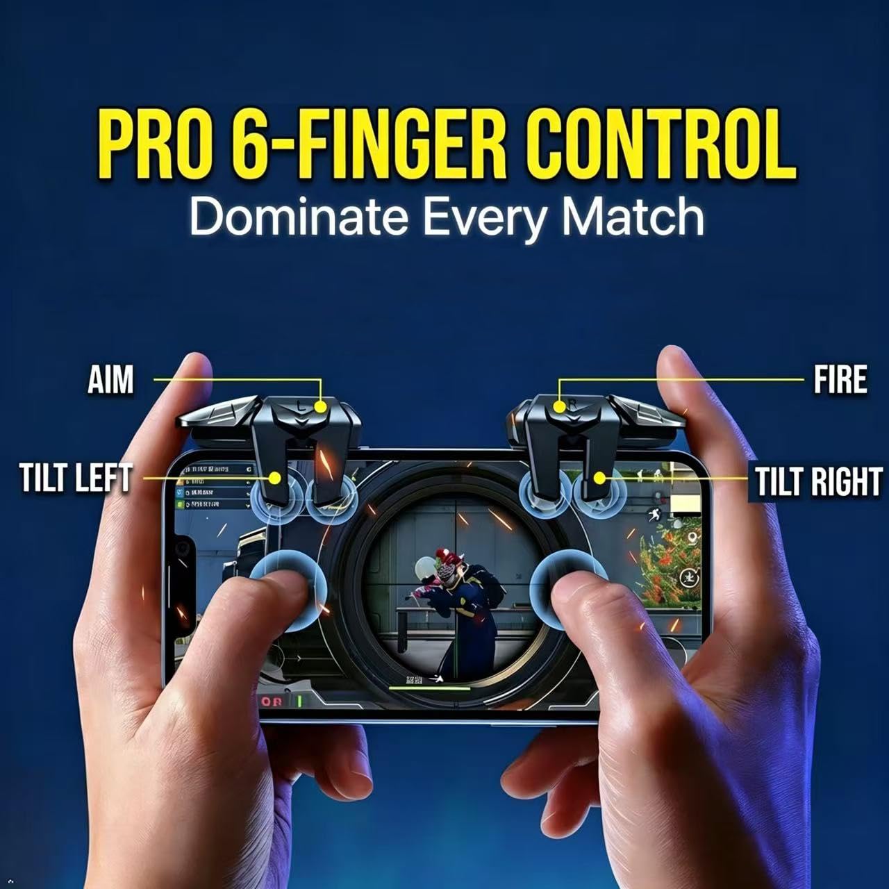 PUBG Mobile Triggers 13 in 1 Combo, 4 Gaming Triggers Mobile Phone Game Controller for PUBG/Knives Out/Call of Duty/Rules of Survival, Aim & Fire Trigger for iPhone & Android Phone (Boy) - Image 3