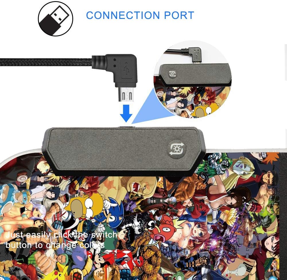 RGB Mouse Pad, Imegny Large Extended Soft Led Mouse Mat with Different Lighting Modes, 900 x 400mm / 35.4 * 15.7Inch (90x40 rgdajihe003) - Image 3