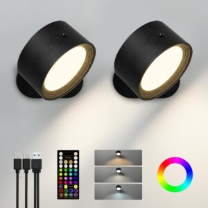 Wall Mounted Lights, 2 Pack Recharg...