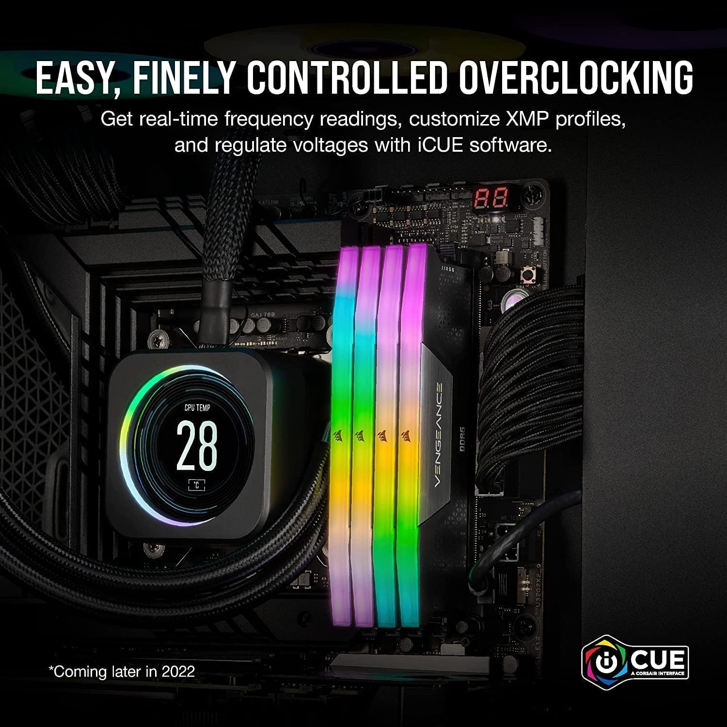 CORSAIR Vengeance RGB DDR5 RAM 32GB (2x16GB) Up to 6000MHz CL36-44-44-96 1.35V Intel XMP 3.0 Computer Memory – Black (CMH32GX5M2E6000C36) - Image 5