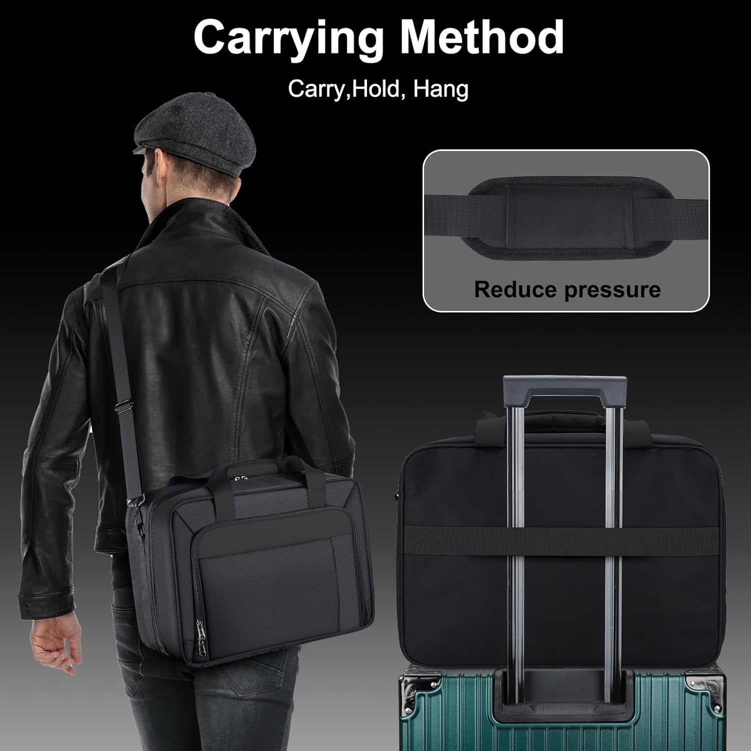 GDNasist Carrying Case Fit for PS5, Travel Thickened Protective Bag Compatible with Playstation 5 Console, Headset, PS5 Controller, Game Discs, and Gaming Accessories, All Black - Image 7