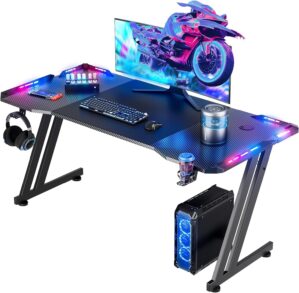 HLDIRECT 47 Inch Gaming Desk with L...