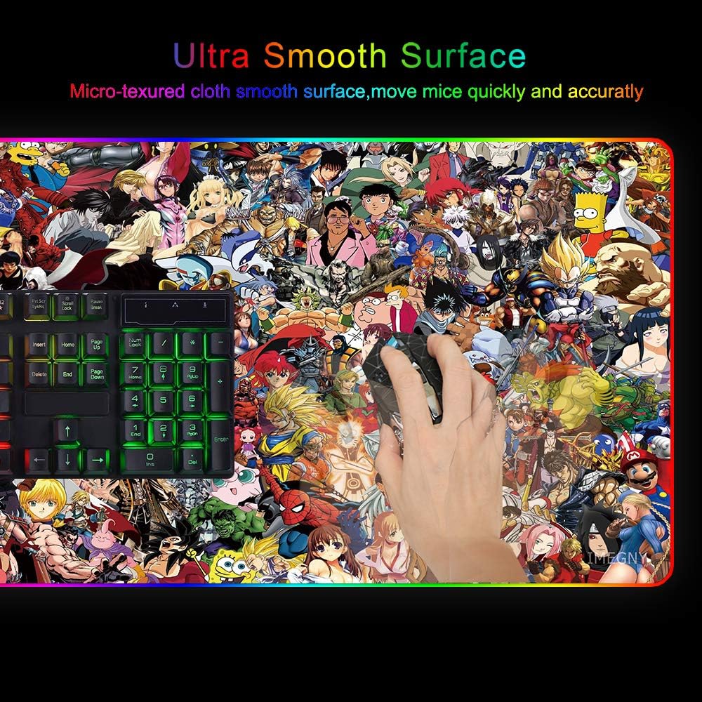 RGB Mouse Pad, Imegny Large Extended Soft Led Mouse Mat with Different Lighting Modes, 900 x 400mm / 35.4 * 15.7Inch (90x40 rgdajihe003) - Image 5