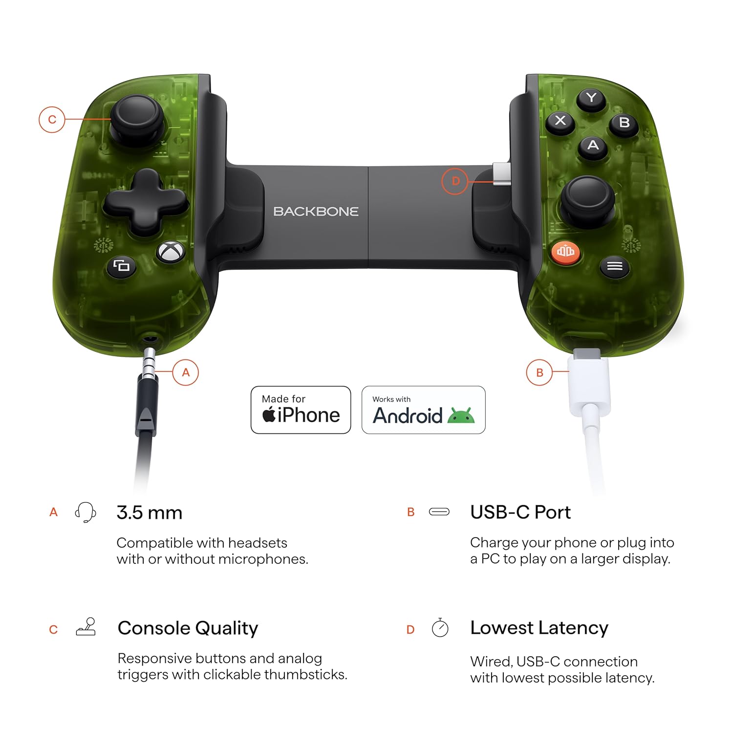 Backbone One Mobile Gaming Controller Xbox Edition – USB-C Phone Controller for iPhone 15/16/17 & Android, Play with Xbox Game Pass Ultimate (1-Month Access Included), Stream from Console or PC & More - Image 2