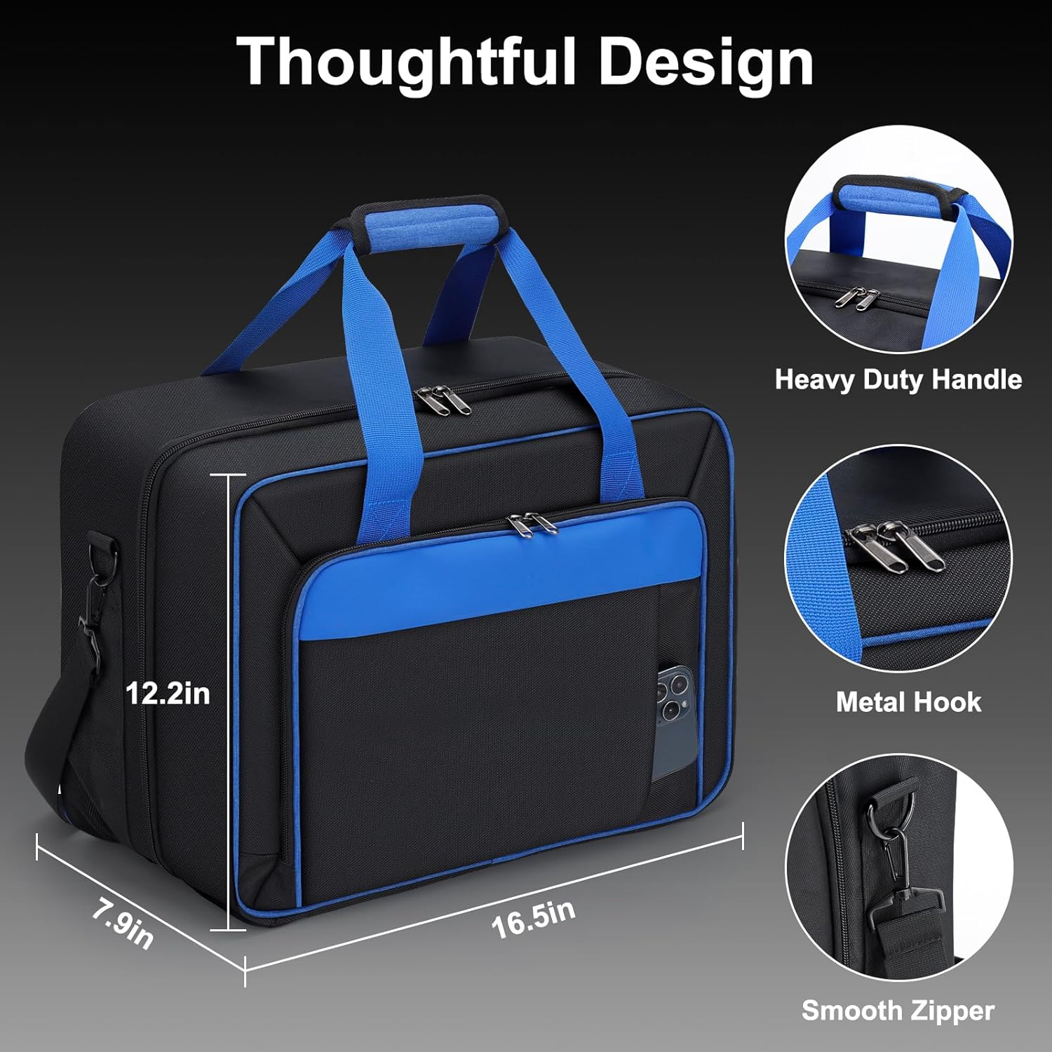 GDNasist Carrying Case Fit for PS5, Travel Thickened Protective Bag Compatible with Playstation 5 Console, Headset, PS5 Controller, Game Discs, and Gaming Accessories - Image 3
