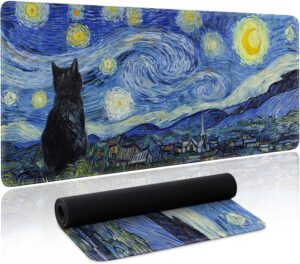 Starry Night Cat Gaming Mouse Pad L...