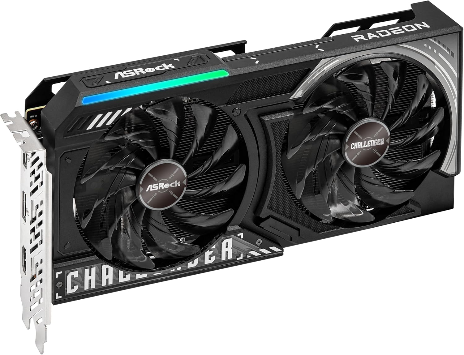 ASRock Radeon RX 9060 XT Challenger 16GB OC Graphics Card, AMD RDNA 4 Architecture, 16GB GDDR6, PCIe 5.0, Dual Fans, 0dB Silent Cooling, LED Indicator, DisplayPort 2.1a, HDMI 2.1b - Image 2