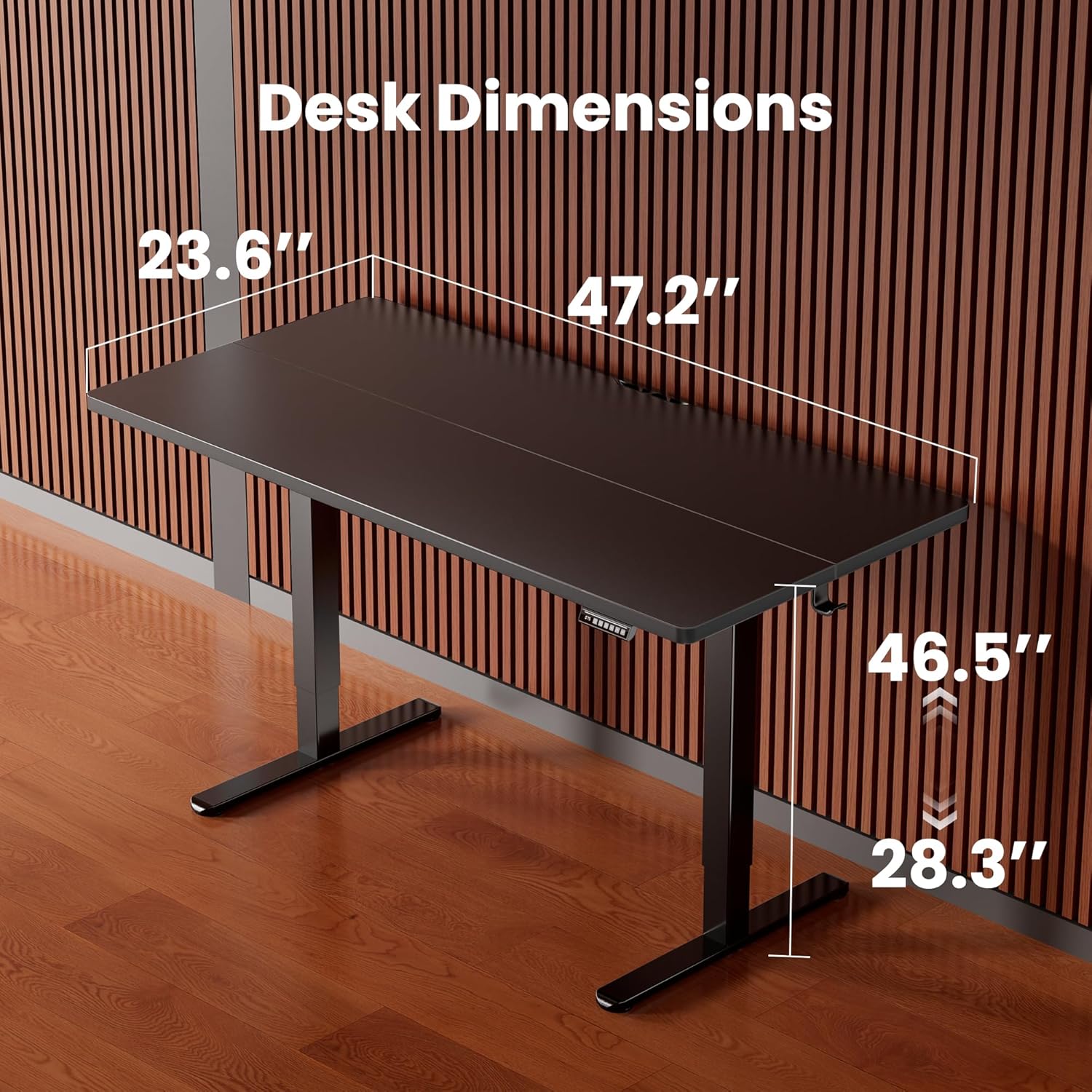 ErGear Height Adjustable Electric Standing Desk, 48 x 24 Inches Sit Stand up Desk, Memory Computer Home Office Desk, Black - Image 3