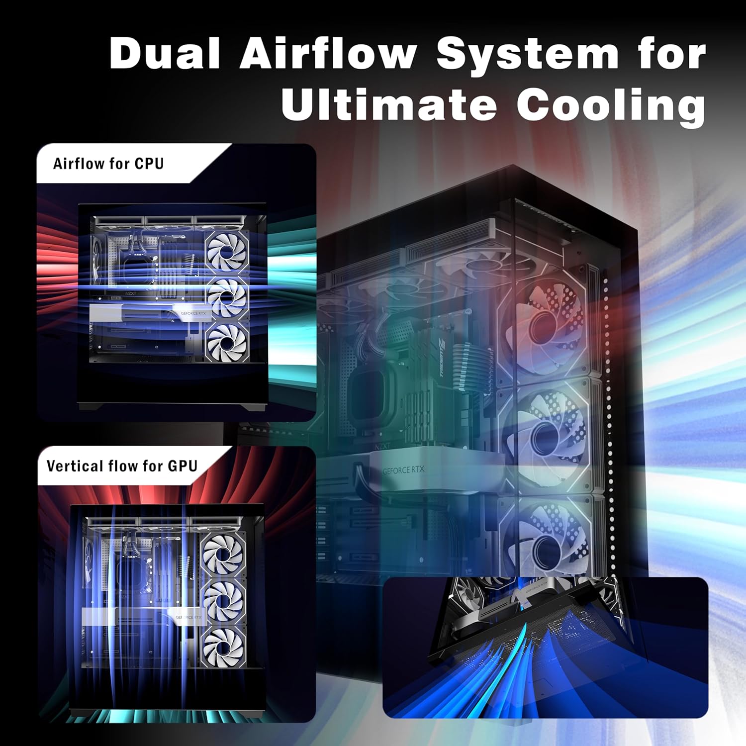 KEDIERS PC CASE ATX 7 PWM ARGB Fans Pre-Installed, Type-C Mid Tower Computer Case with Full-View Dual Tempered Glass, Gaming PC Case,Black,P4 - Image 10